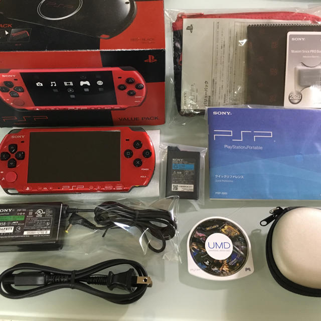 美品 PSP-3000 レッドブラック