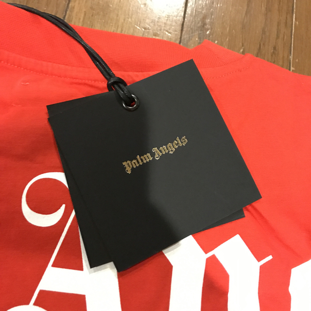 palm angels logo over tee red