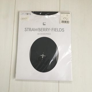 ストロベリーフィールズ(STRAWBERRY-FIELDS)の新品 ストロベリーフィールズ 黒ストッキング ラインストーン付き M〜Ｌサイズ(タイツ/ストッキング)