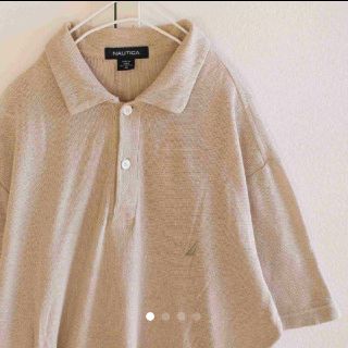 ノーティカ(NAUTICA)の【最終値】US ノーティカ beige メッシュ 半袖 ポロシャツ M(ポロシャツ)