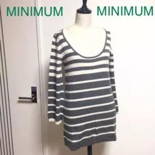 ミニマム(MINIMUM)のS879 MINIMUM MINIMUM ボーダー カットソー M グレー 長袖(カットソー(長袖/七分))