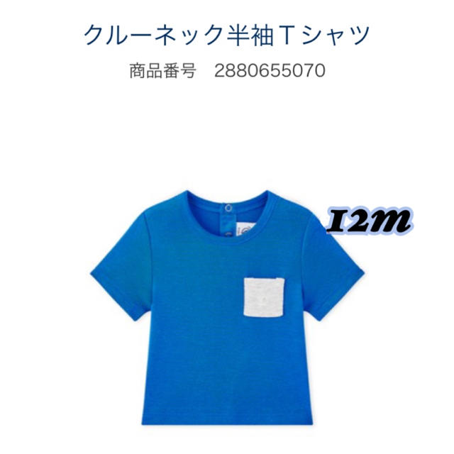 PETIT BATEAU(プチバトー)の《新品・タグ付き》プチバトー 今季クルーネック半袖Tシャツ 12m74cm キッズ/ベビー/マタニティのベビー服(~85cm)(Ｔシャツ)の商品写真