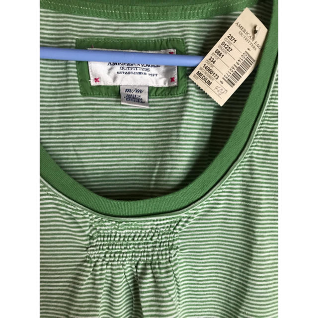 American Eagle(アメリカンイーグル)の新品未使用 アメリカンイーグル ＵネックTシャツ レディースM / 五分袖 レディースのトップス(Tシャツ(半袖/袖なし))の商品写真