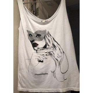 ディーゼル(DIESEL)のTシャツ　レディース　カットソ-　白　プリントＴシャツ(Tシャツ(半袖/袖なし))