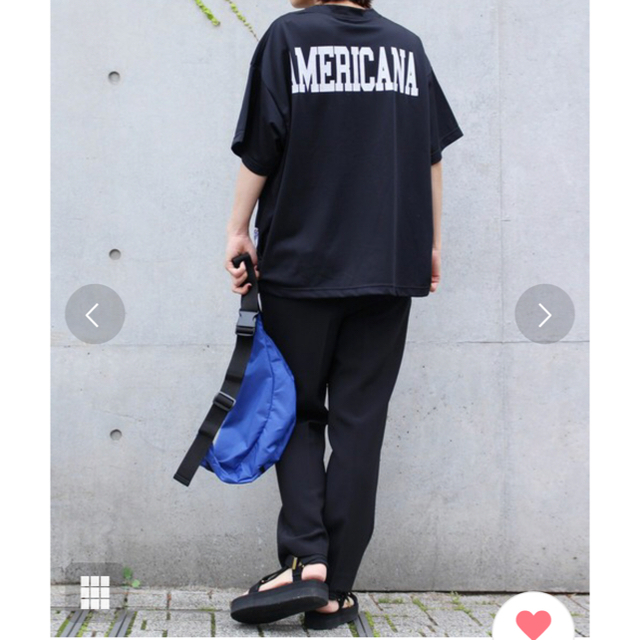 AMERICANA(アメリカーナ)のAMERICANA メッシュTシャツ(黒) レディースのトップス(Tシャツ(半袖/袖なし))の商品写真