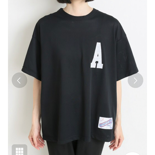 AMERICANA(アメリカーナ)のAMERICANA メッシュTシャツ(黒) レディースのトップス(Tシャツ(半袖/袖なし))の商品写真