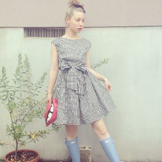 ドットアンドストライプスチャイルドウーマン(Dot&Stripes CHILDWOMAN)のギンガムチェックワンピース✳︎出品明日まで(ひざ丈ワンピース)