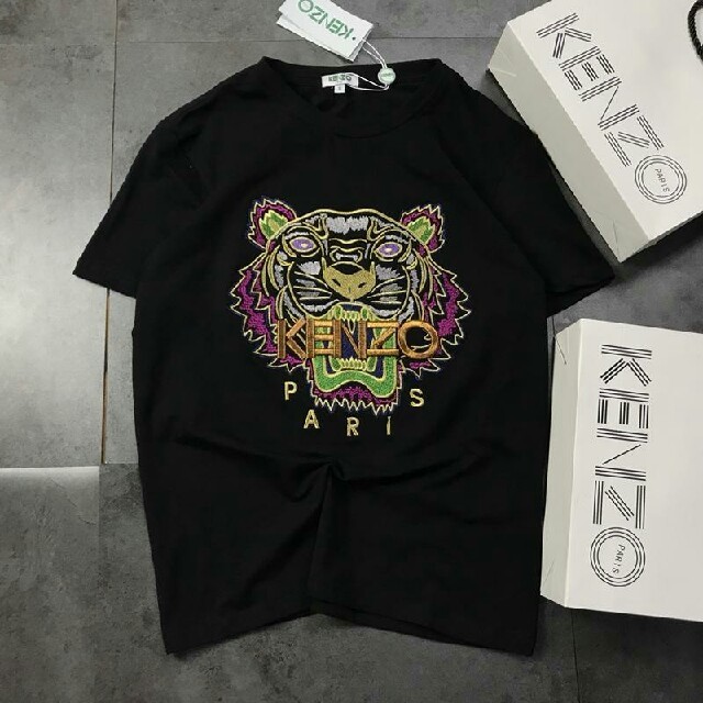 Kenzo Tiger T-shirts 刺繍 黒ケンゾー　虎　Tシャツ M