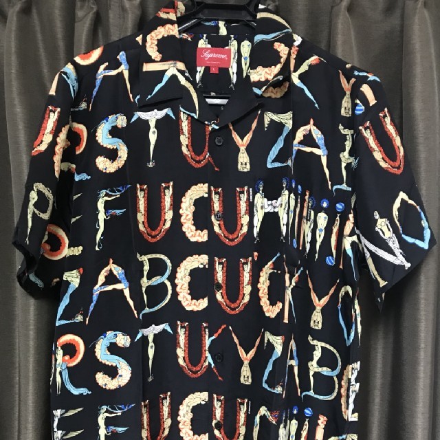 大人気新作 Supreme 18ss - Supreme Alphabet Black Shirt Silk シャツ