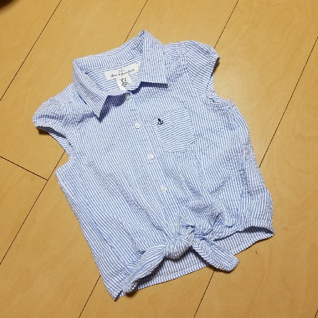 H&M(エイチアンドエム)の美品 H&M 子供 女の子 裾縛りシャツ ブラウス 130cm キッズ/ベビー/マタニティのキッズ服女の子用(90cm~)(ブラウス)の商品写真