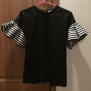 バーニーズニューヨーク(BARNEYS NEW YORK)のヤマト着払いのみ！ ボーダーズアットバルコニー 袖フリルTシャツ(Tシャツ(半袖/袖なし))