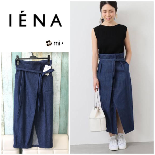 新品タグ付き⭐️ IENA タックラップスカート ネイビー 38