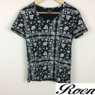 ロエン(Roen)の美品 Roen ロエン 半袖カットソー ブラック サイズL(Tシャツ/カットソー(半袖/袖なし))