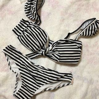 ヴィクトリアズシークレット(Victoria's Secret)のPINK♡フロントリボン ボーダー セット(水着)