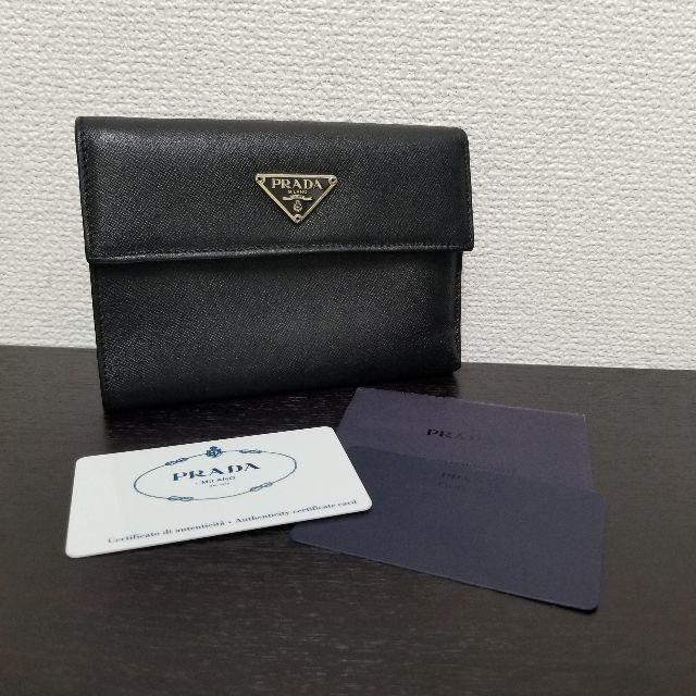 PRADA - プラダ 折り財布 黒 サフィアーノ M510Aの通販 by aki's shop｜プラダならラクマ