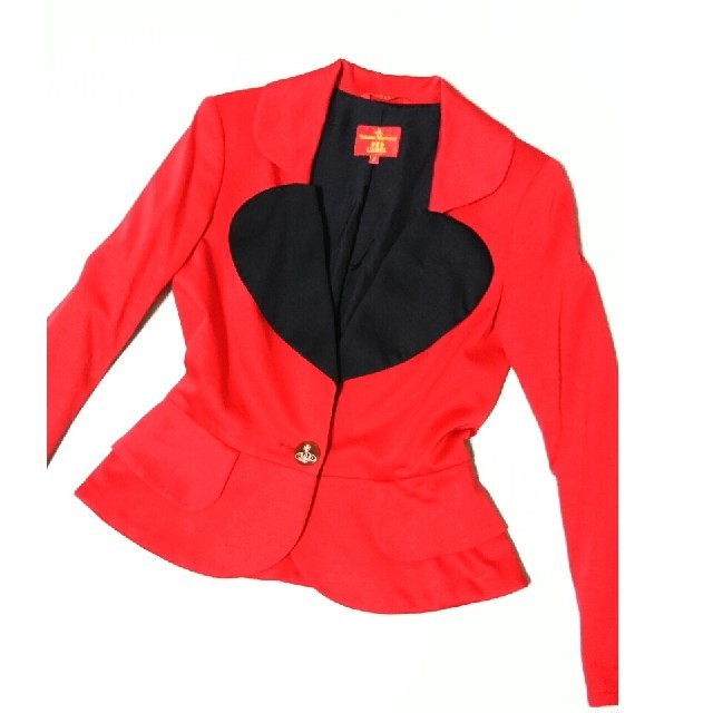 Vivienne Westwood(ヴィヴィアンウエストウッド)のVivienne Westwood/赤×黒 ラブジャケット レディースのジャケット/アウター(テーラードジャケット)の商品写真