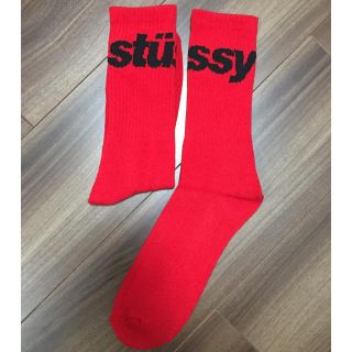 ステューシー(STUSSY)のStussy ロゴソックス 赤(ソックス)