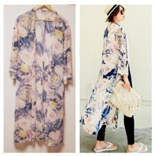 ディーホリック(dholic)の花柄シフォンガウン♡(カーディガン)