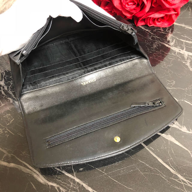 CHANEL シャネル キャビアスキン 長財布 ココマーク 黒 ブラック CHANEL シャネル キャビアスキン 長財布 ココマーク 黒 ブラック