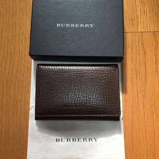 バーバリー(BURBERRY)の新品未使用 箱付き バーバリー 名刺入れ 茶色 ブラウン ノバチェック レーベル(名刺入れ/定期入れ)