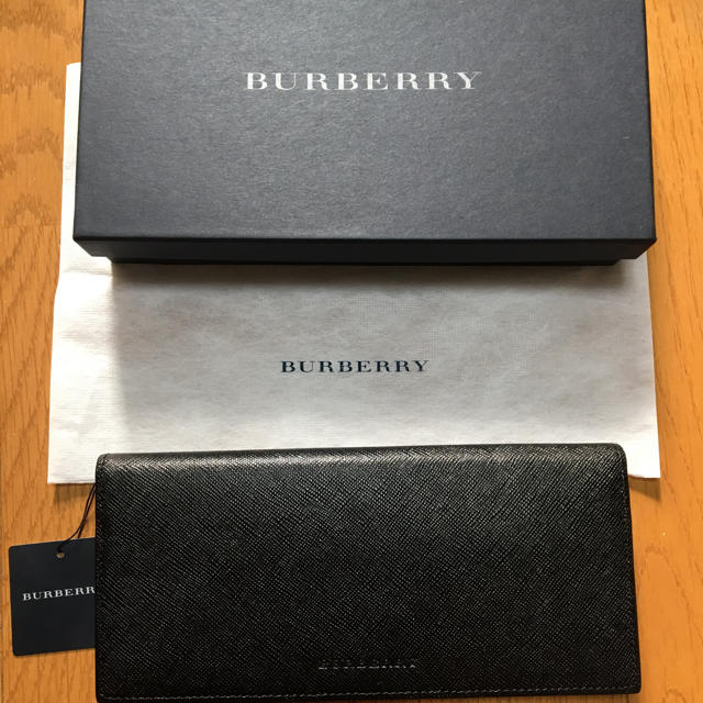 人気通販 BURBERRY - 新品未使用 箱付き バーバリー 長財布 黒 財布