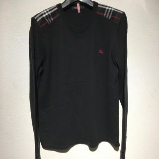 バーバリーブラックレーベル(BURBERRY BLACK LABEL)の超美品 クリーニング済 バーバリー ブラックレーベル ニット L 黒 カシミア入(ニット/セーター)