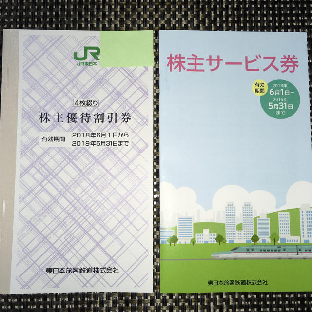 JR東日本株主優待割引券4枚綴りと株主サービス券