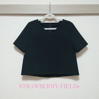 ストロベリーフィールズ(STRAWBERRY-FIELDS)のストロベリーフィールズ　ブラウス　ネイビー(シャツ/ブラウス(半袖/袖なし))