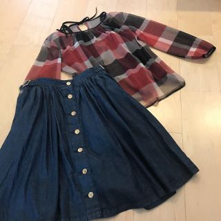 バーバリーブルーレーベル(BURBERRY BLUE LABEL)のクレストブリッジ♡デニムスカート(ひざ丈スカート)