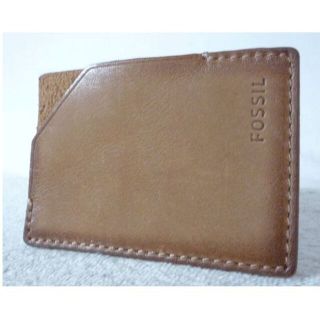 フォッシル(FOSSIL)のフォッシル　FOSSIL　レザー　ブラウン　茶　定期入れ　名刺入れ　パスケース(名刺入れ/定期入れ)