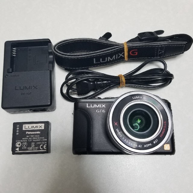 Panasonic(パナソニック)のLUMIX GF6 電動ズームレンズ付き 中古品 Panasonic スマホ/家電/カメラのカメラ(ミラーレス一眼)の商品写真