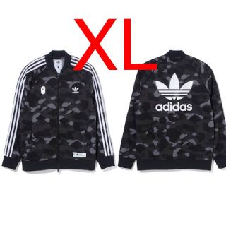 アベイシングエイプ(A BATHING APE)のBape adidas Track Top XL O ブラック(ブルゾン)