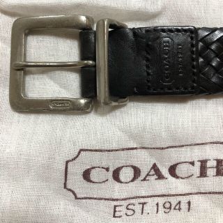 コーチ(COACH)のコーチ 革 メッシュ 黒 ベルト(ベルト)