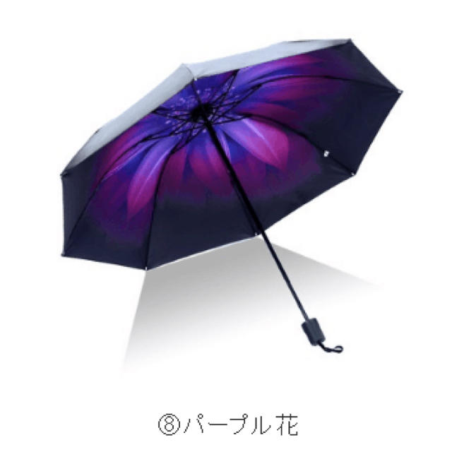 折り畳み傘☆UVカット晴雨兼用 パープル花 レディースのファッション小物(傘)の商品写真