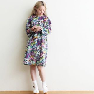 ドットアンドストライプスチャイルドウーマン(Dot&Stripes CHILDWOMAN)のドット＆ストライプスチャイルドウーマンリバティプリントワンピース 試着のみ(ひざ丈ワンピース)