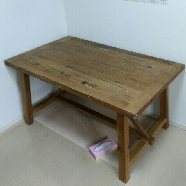【本物新品保証】 [原宿系古着様専用] テーブル　木材　135cm 71cm 高さ  82cm  ダイニングテーブル