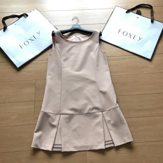 フォクシー(FOXEY)の♡極美品♡フォクシー 裾チュールワンピース(ひざ丈ワンピース)