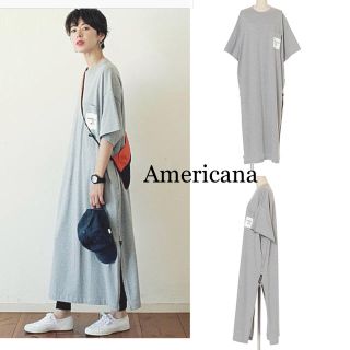 アメリカーナ(AMERICANA)の新品同様⭐️18SS／Americana／サイドジップ ビッグTシャツワンピース(ロングワンピース/マキシワンピース)