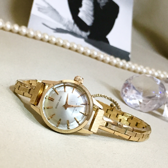 SEIKO - 美品✨クリーニング済み！クイーン セイコー 14金張り 手巻き