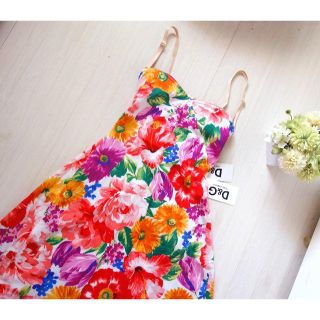 ドルチェアンドガッバーナ(DOLCE&GABBANA)の彩様専用 2枚セット D&G 新品タグ付き 花柄 サイズ38(ひざ丈ワンピース)