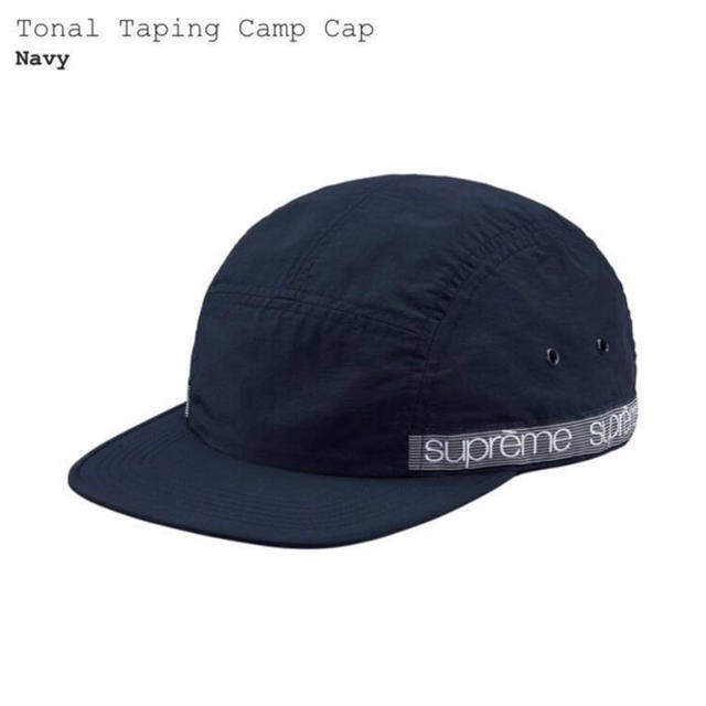 NAVY】supreme Tonal Taping Camp Cap 新品正規