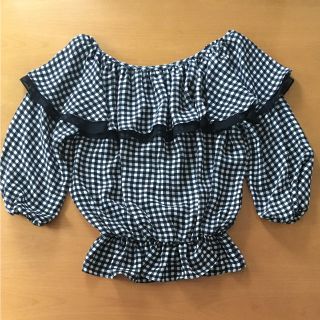 イング(INGNI)の【美品】INGNI オフショル TOPS チェック(カットソー(長袖/七分))