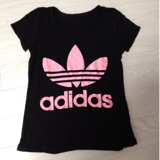 アディダス(adidas)の黒×ピンクadidasＴ(Tシャツ(半袖/袖なし))