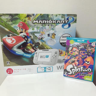 ウィーユー(Wii U)のWiiU マリオカート8セット 32GB shiro スプラトゥーン付き(家庭用ゲーム機本体)