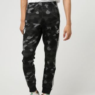 アベイシングエイプ(A BATHING APE)の送料無料 BAPE Adidas CAMO JERSEY PANTS BLACK(その他)