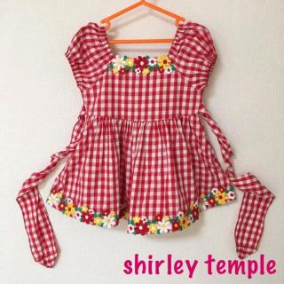 シャーリーテンプル(Shirley Temple)の良品 シャーリーテンプル 立体お花 ギンガムチェック ワンピース 90 80(ワンピース)