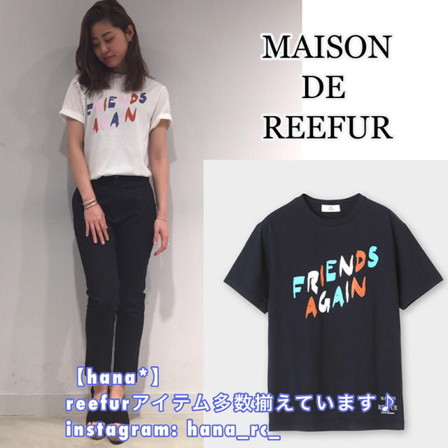 Maison de Reefur(メゾンドリーファー)の【美品】メゾンドリーファー FRIENDS AGAIN Tシャツ ネイビー レディースのトップス(Tシャツ(半袖/袖なし))の商品写真