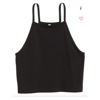 エイチアンドエム(H&M)のショートキャミトップス黒(キャミソール)