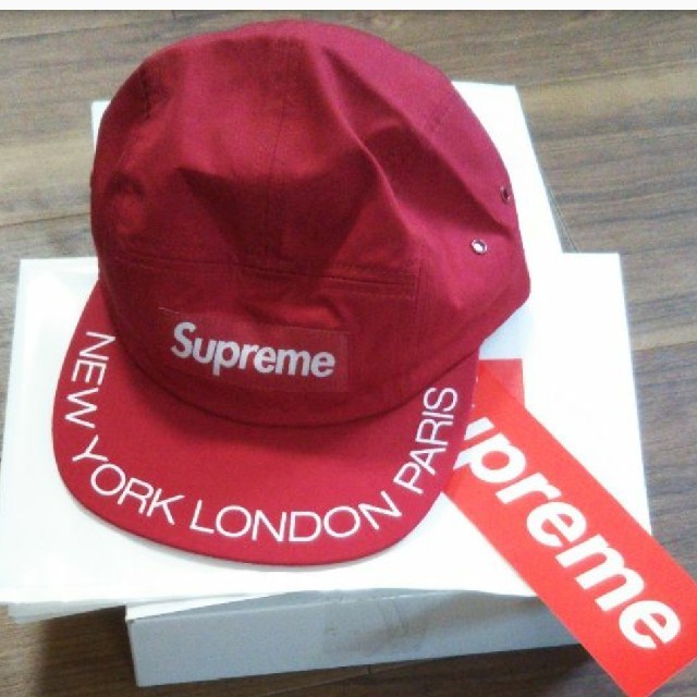 supreme キャップ 赤