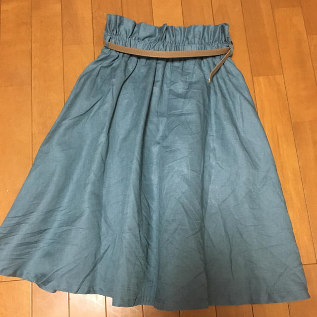 one after another NICE CLAUP(ワンアフターアナザーナイスクラップ)の夏のチェック&無地スカート ミント レディースのスカート(ロングスカート)の商品写真